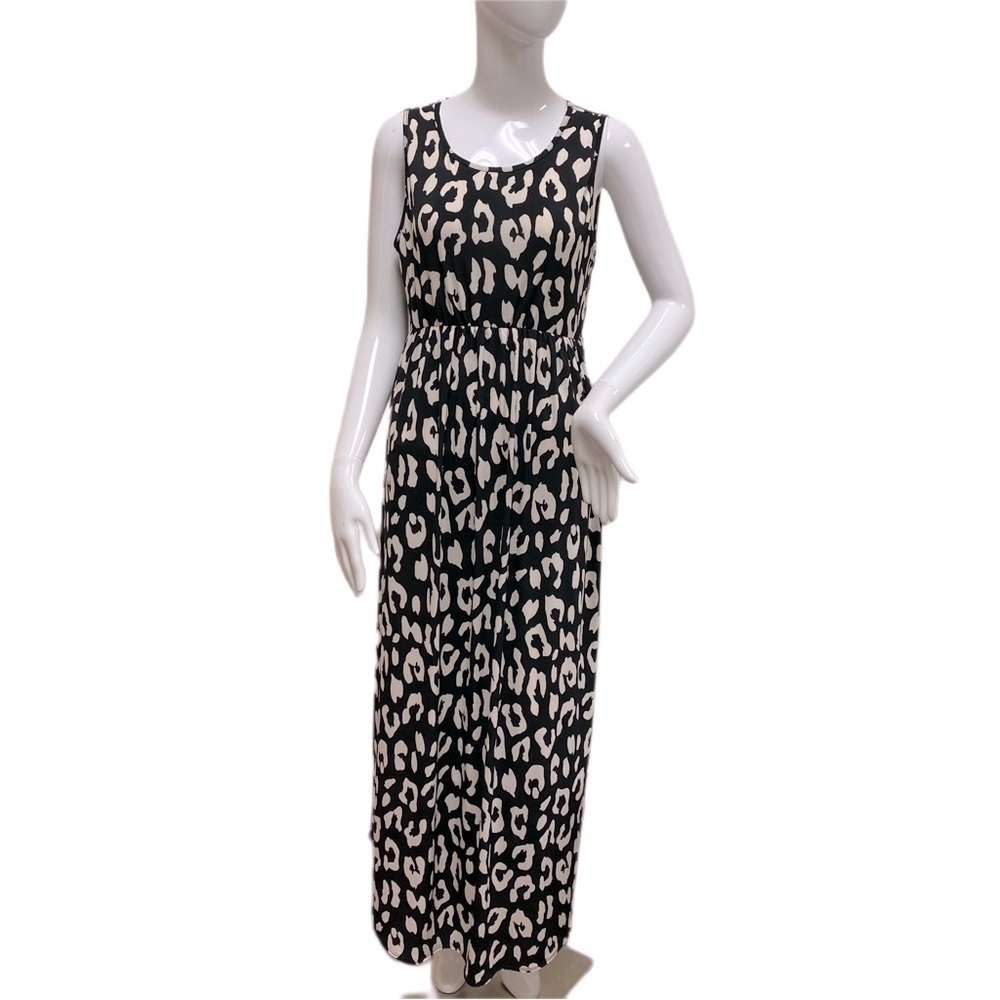 Bombom Sleeveless Maxi dress with animal print Medium Women's
